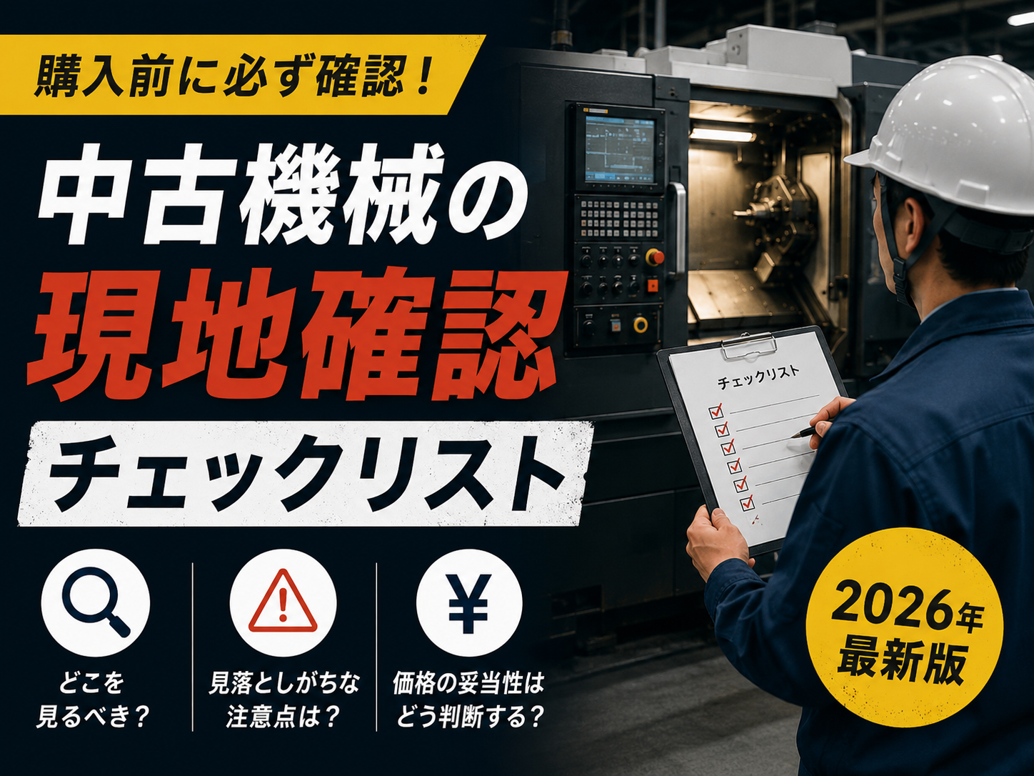 中古機械の現地確認チェックリスト｜見るべき箇所と手順