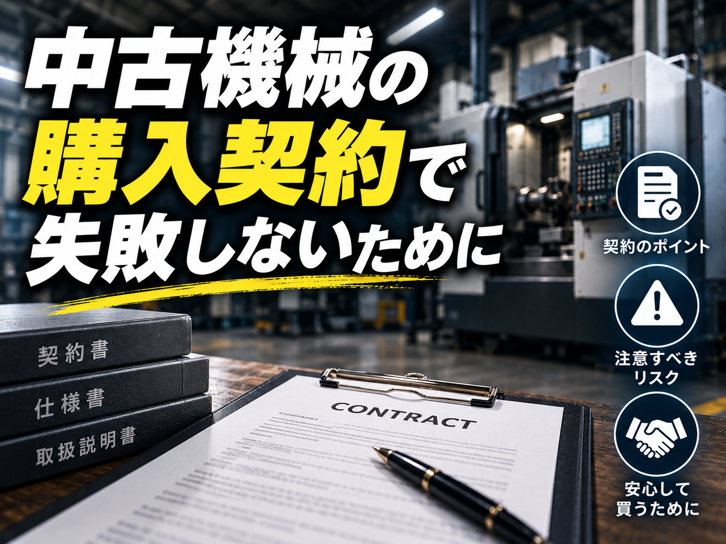 中古機械購入の契約書チェック｜必須条項と危険負担の基礎知識