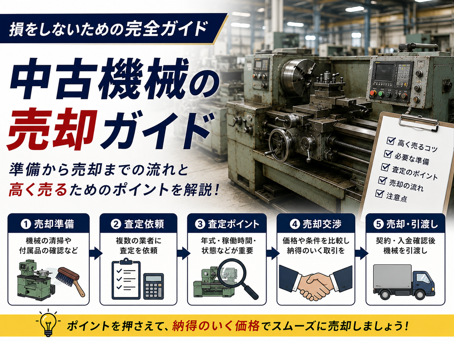 中古機械の売却方法とは？流れ・査定・高く売るコツを解説